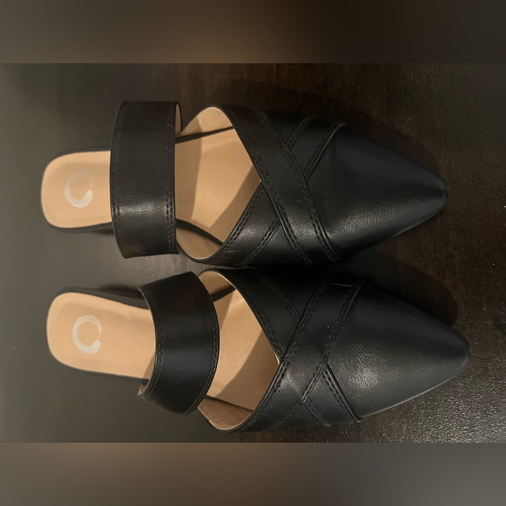 Journee Collection Stasi Mule, black, size 8M